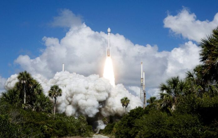 FILE PHOTO: A United Launch Alliance Atlas V rocket carrying two astronauts aboard Boeing