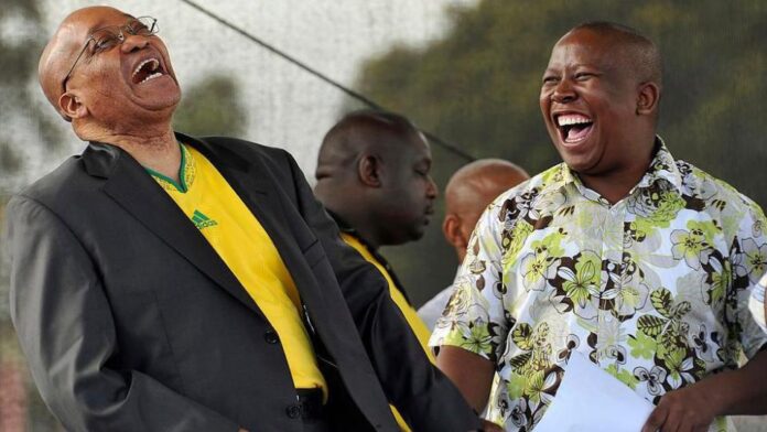 (L-R) Floyd Shivambu and Julius Malema at the Economic Freedom Fighters (EFF) election manifesto launch in Durban, South Africa - February 2024