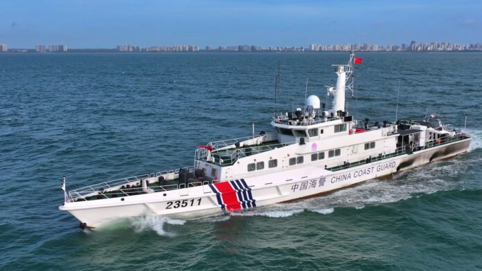 China’s coast guard joins military drills, raising risk of escalation